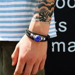 NORLSO vintage leather wristband clasp and adjustment detail