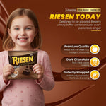 Top angle view of the Hominics Riesen coffee flavored imported candy bundle showing the 75g net weight details.