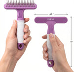 Undercoat rake for thick fur and mat removal