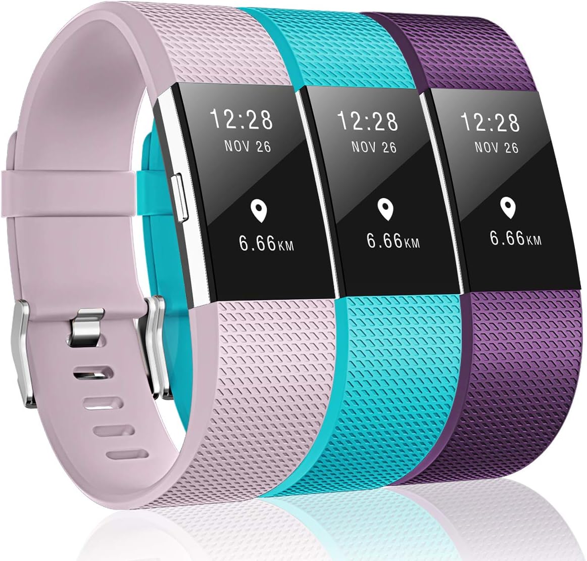 3 Pack Bands Compatible with Fitbit Charge 2, Classic & Special Edition Replacement Bands for Fitbit Charge 2, Women Men - Image 1