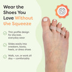 ZenToes silicone toe straighteners worn on foot