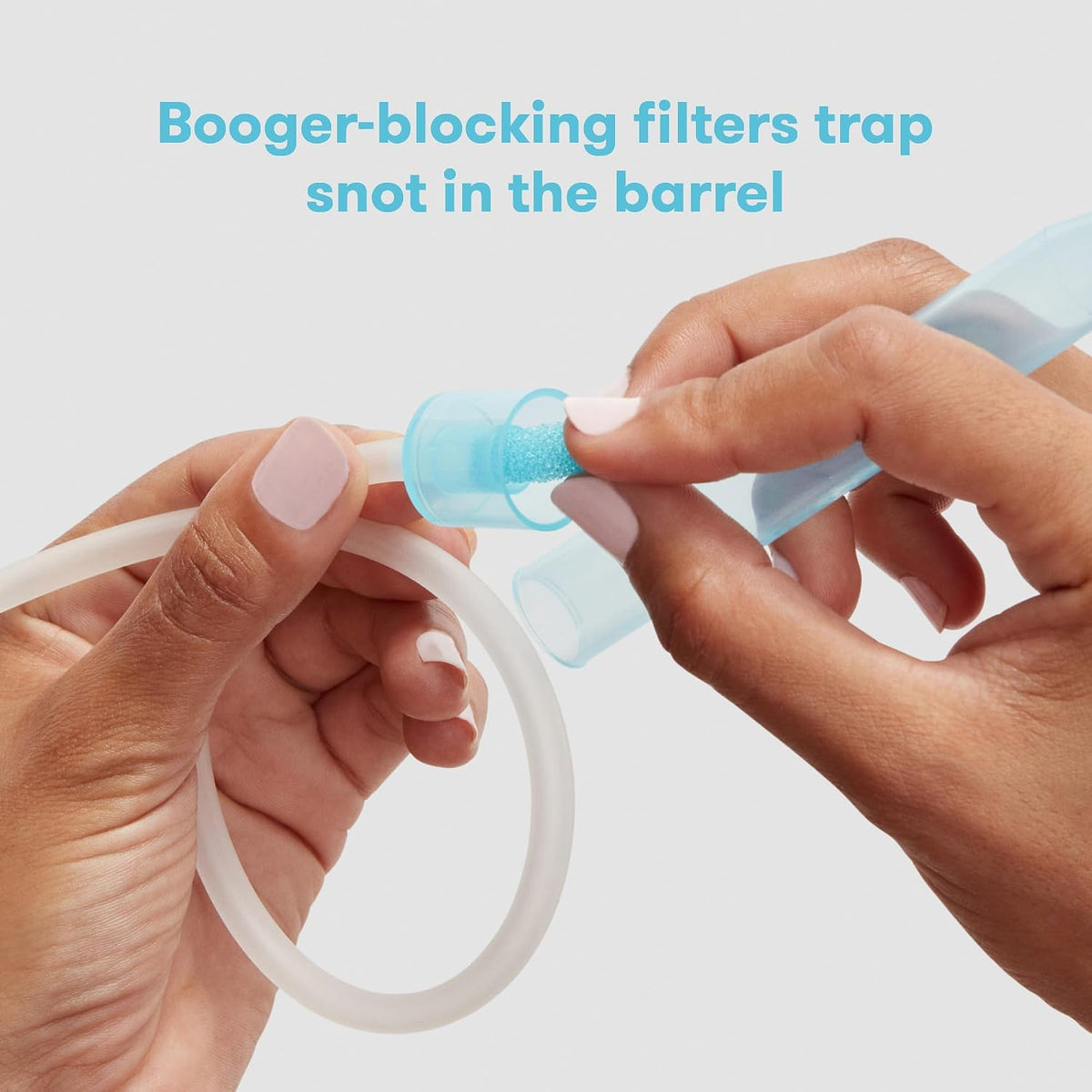 Disposable hygiene filters packaged for baby nasal cleaner