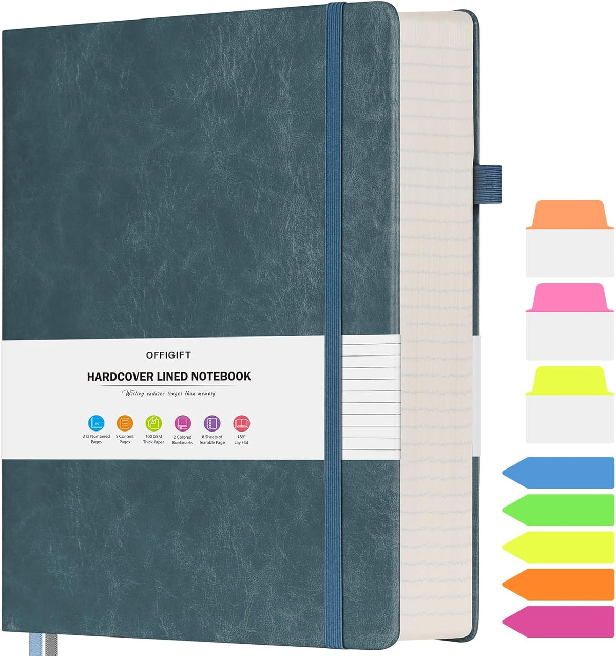 College Ruled Notebook B5, 312 Numbered Pages Diary, Lined Leather Journal | Extra-Thick with 2X Writing Space, 100gsm No Bleed Paper, Hardcover, Lay-Flat, for Work, School, Meeting Notes & Journaling - Image 10