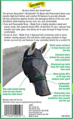 Side profile of Absorbine horse fly mask with removable nose