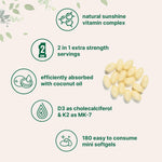 Micro Ingredients Vitamin D3 K2 high potency capsule closeup