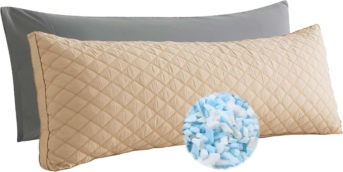 WhatsBedding memory foam body pillow front view for adults