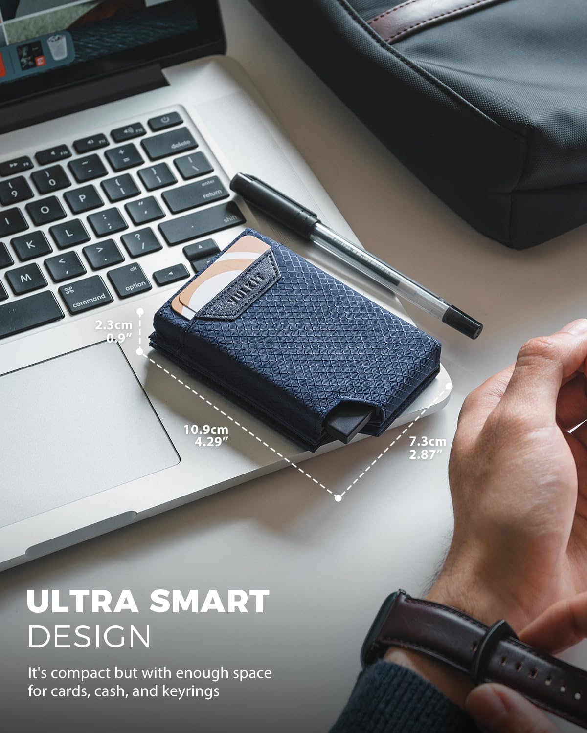 VULKIT bifold wallet with D-type buckle lanyard