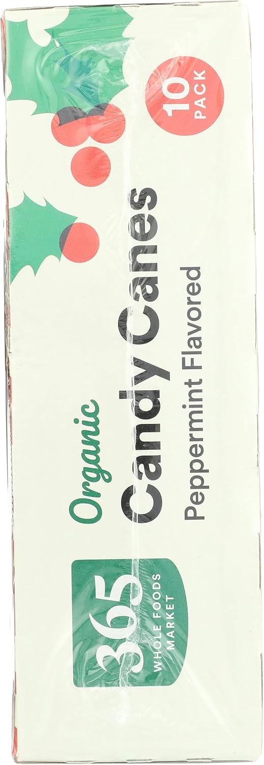 USA imported peppermint holiday candy canes package back showing ingredients