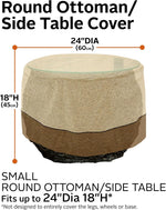 Classic Accessories outdoor furniture cover showing elastic hem cord