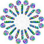 EORA Rainbow Twisty and Swirl Lollipops front view pack of thirty two