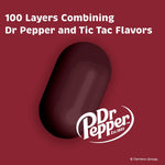 Back label of Tic Tac Dr Pepper showing ingredients list and nutritional information