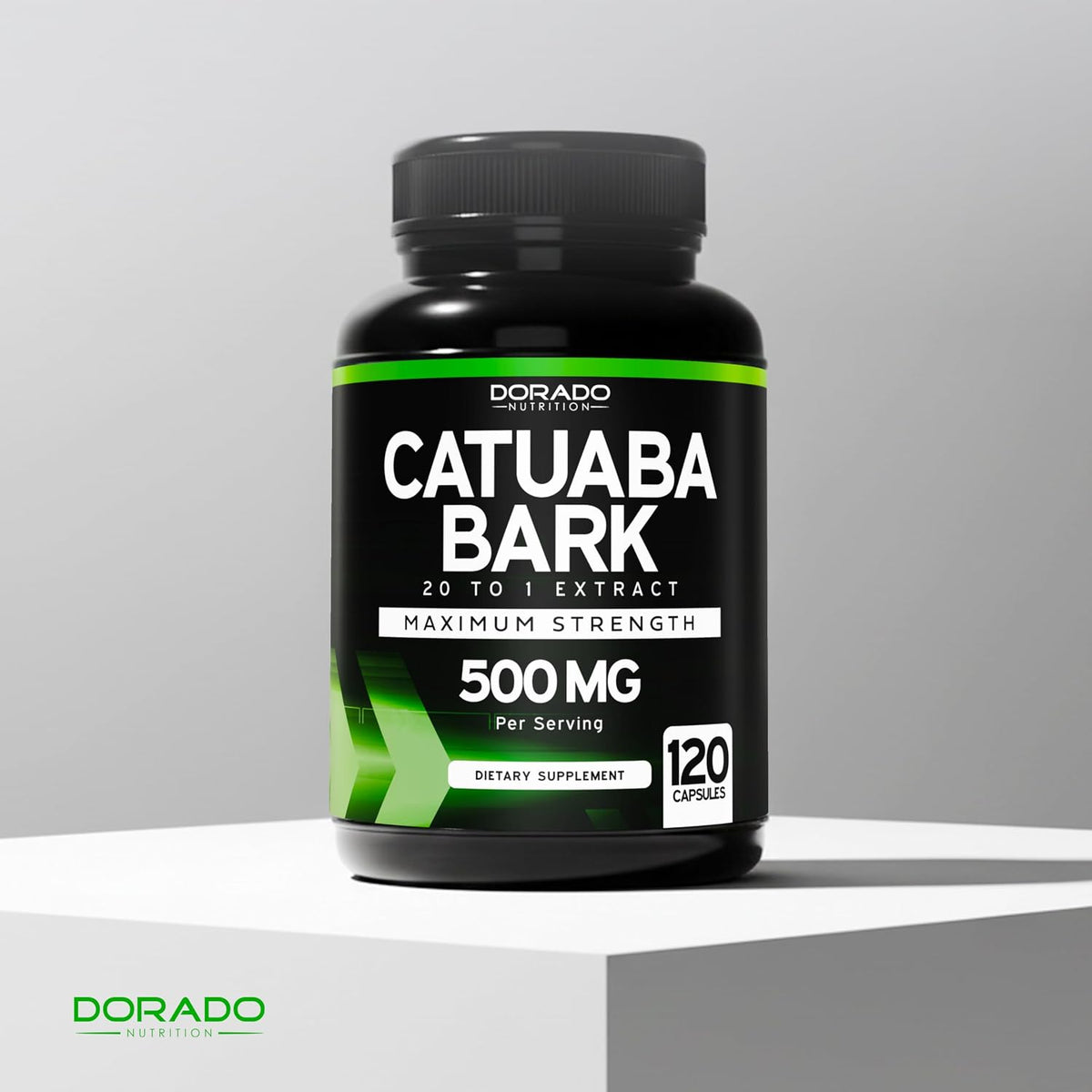 Close up of Dorado Nutrition 120 capsules supplement packaging