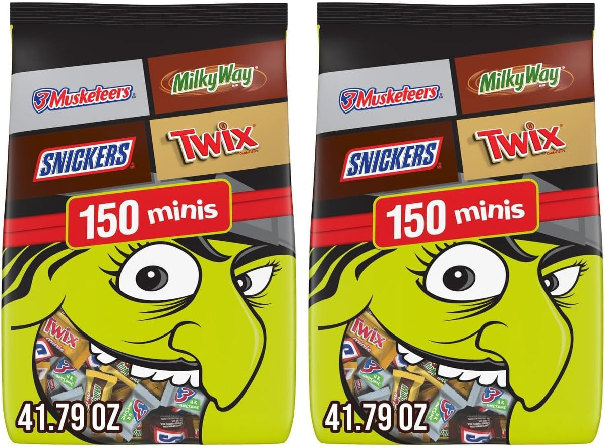 SNICKERS, TWIX, MILKY WAY & 3 MUSKETEERS Halloween Candy, Mini Chocolate Halloween Candy Mix Variety Pack for Trick or Treat, Party Favors and More, 150 Ct Bulk Bag - Image 11