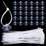 XLIUAX aquarium suction cups and zip ties pack front view for fish tank organization.