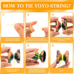 YOYOSTUDIO H17 Responsive Yoyo Professional Dual Purpose Yoyo for Kids 8-12 Unresponsive Yo Yo for Adults with Yoyos Bearings Kits, 10 Yo-Yo Strings, Case & Glove (Black Gold Blue) - Image 9