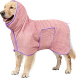 Soft Dog Bathrobe Fast Drying Dog Coat, Super Absorbent Dog Towels for After Bath, Microfiber Pet Robe Adjustable Collar & Belly Warm Keeping Dogs Coat for Pet Dogs & Cats (Green, Large) - Image 10