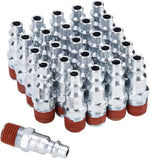 1/4 Inch Female Air Plugs, 10-Pack NPT Industrial Iron Air Hose Fittings with 1/4'' Flow Hole, Quick Connect Gas Line Fittings with Pre-Coated Sealant, M Style Plugs Kit - Image 10