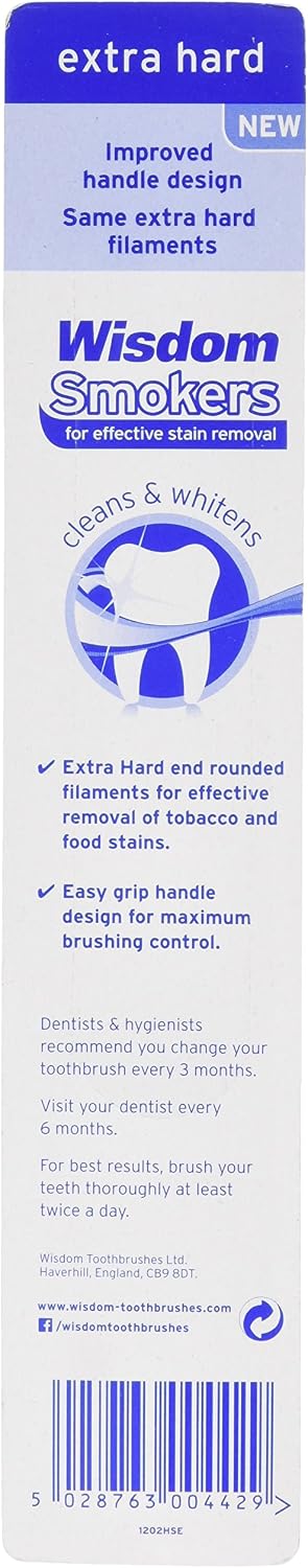 Wisdom Smokers Toothbrush ergonomic handle and nylon bristles