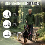 Close-up of the heavy-duty alloy steel metal clips on the pink LEOSASA multi-dog walking leash.