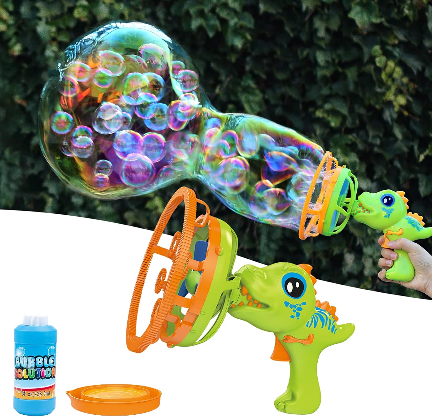 IFLOVE Dinosaur Bubble Gun green front view