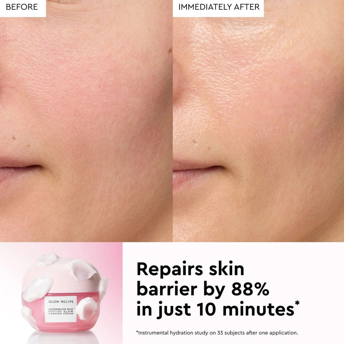 Glow Recipe Watermelon Milk Peptide Glow Cushion Cream Refill - Korean Face Moisturizer with 10+ Peptides + Ceramides, Hydrating Facial Moisturizer for Dry Skin, Firming Face Cream, Refillable, 50ml - Image 9