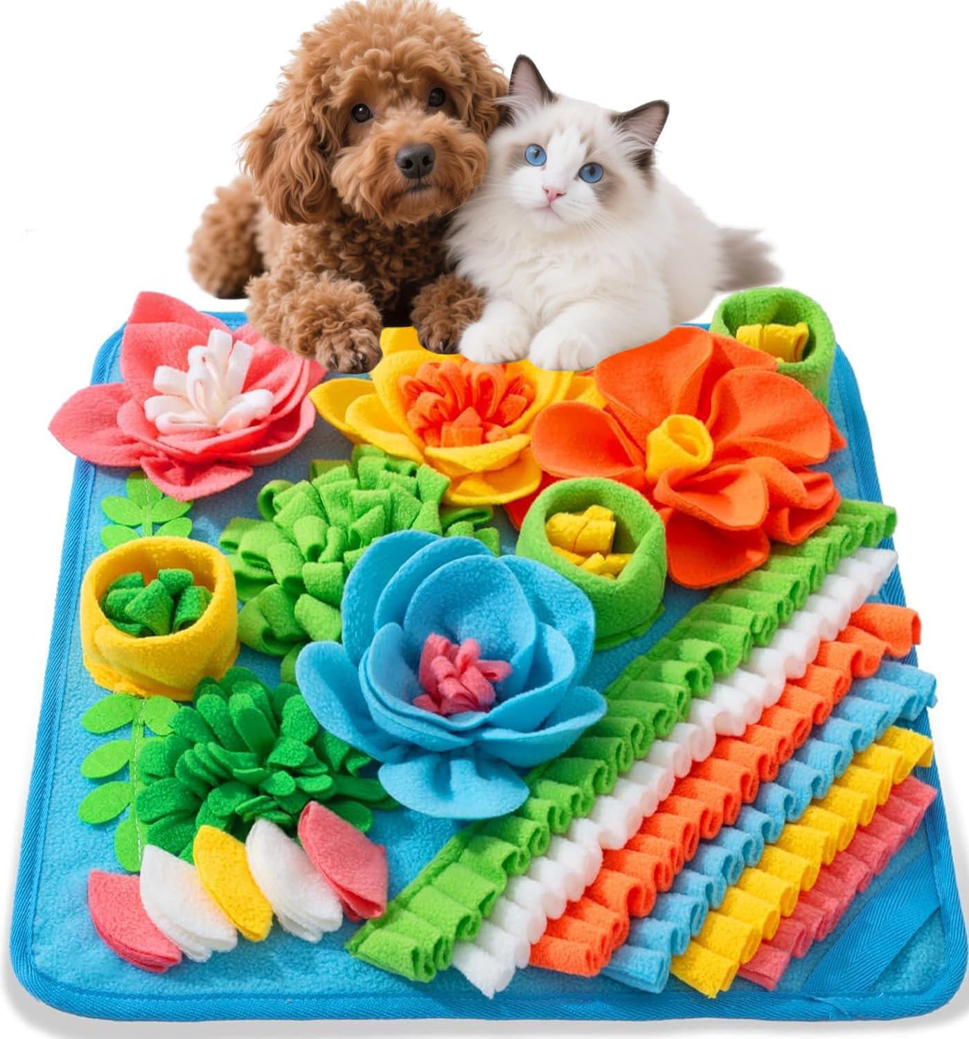 Ankilo Snuffle Mat front view with vibrant felt petals