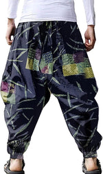 BITLIVE relaxed drop-crotch trousers showing elastic drawstring waistband