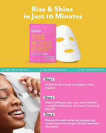 Model applying Patchology Moodmask Good Fight sheet mask on clean face
