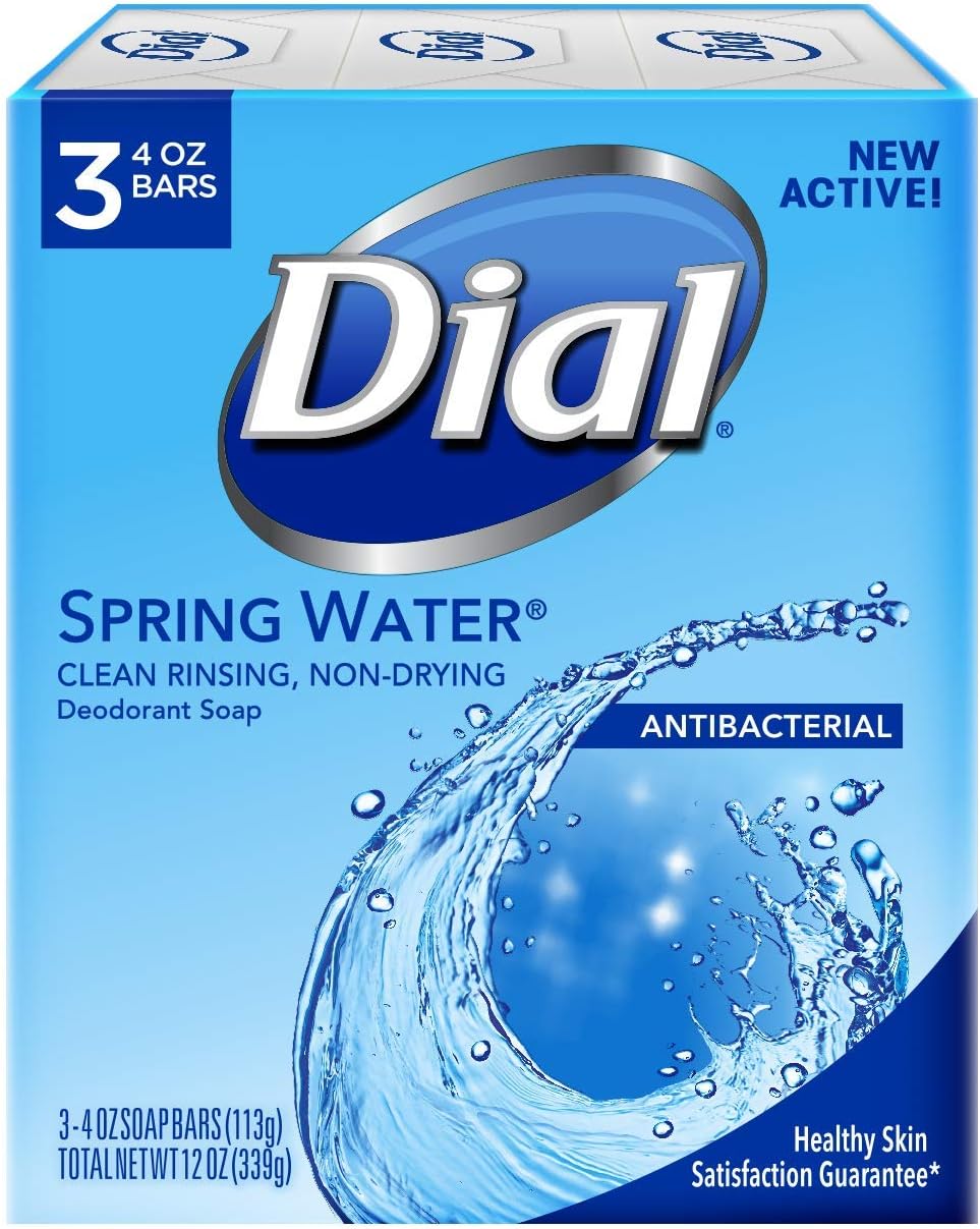 Dial antibacterial deodorant soap spring water front view