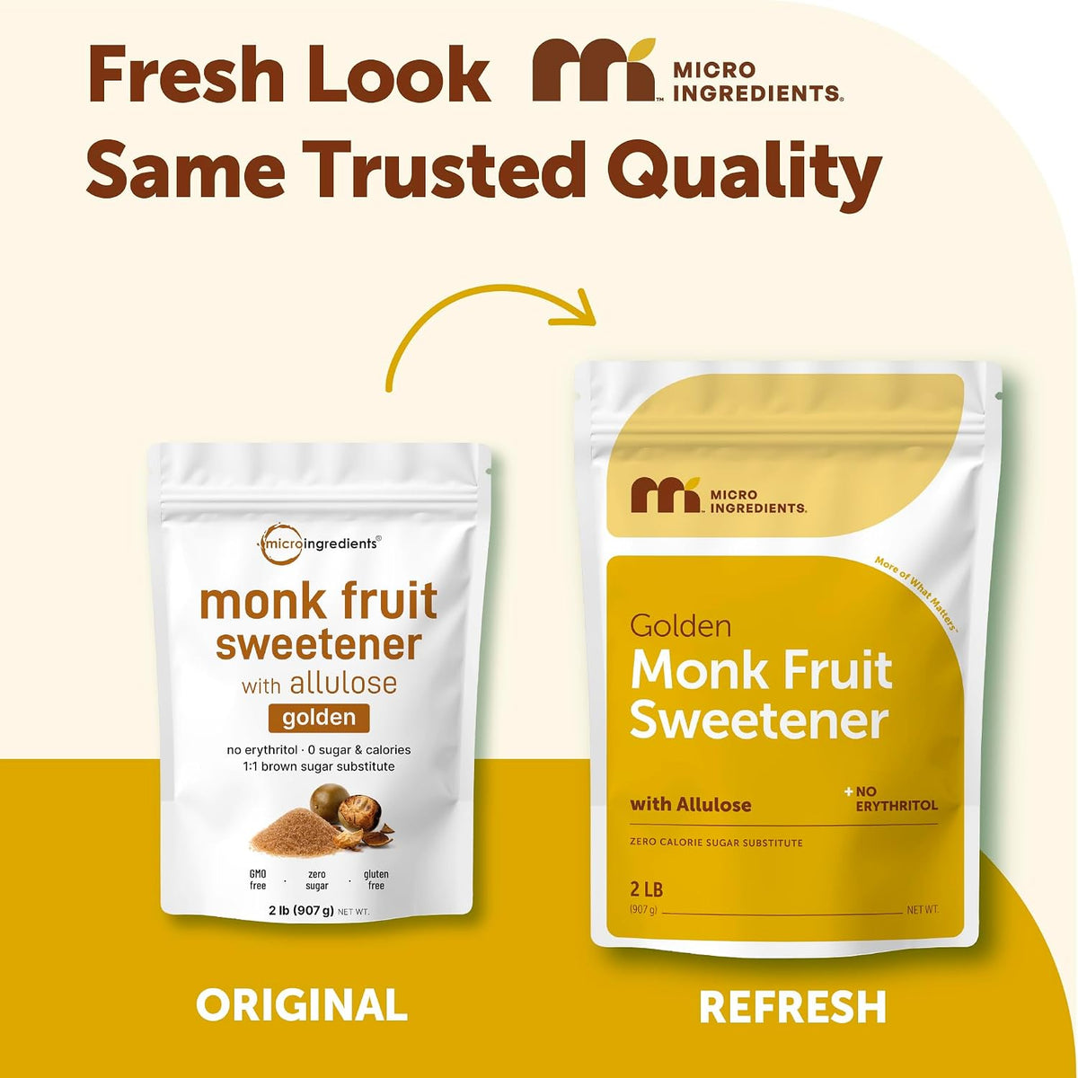 Micro Ingredients golden monk fruit sweetener back packaging label
