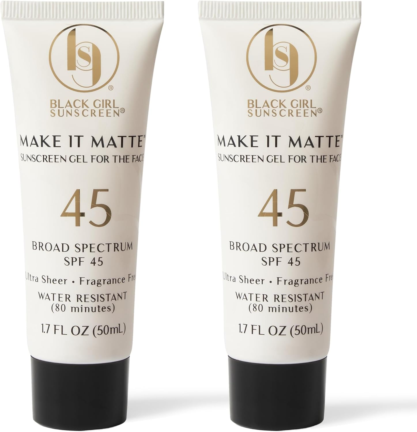 Black Girl Sunscreen Make It Matte SPF 45 broad spectrum gel sunscreen for melanin rich skin