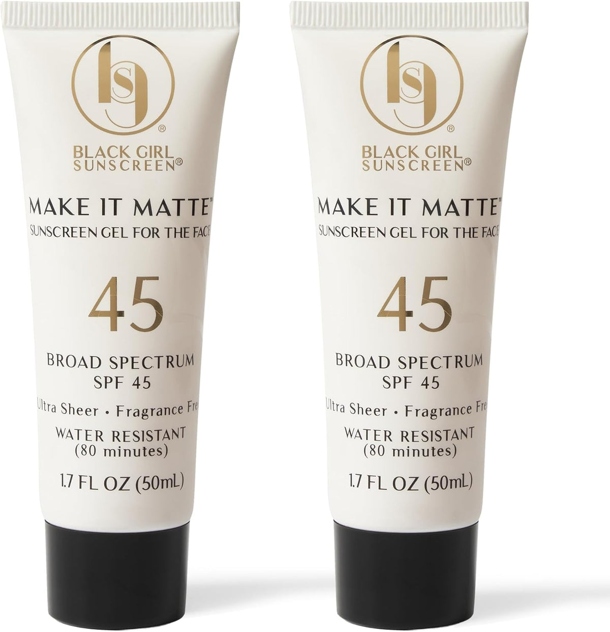 Black Girl Sunscreen Make It Matte SPF 45 broad spectrum gel sunscreen for melanin rich skin