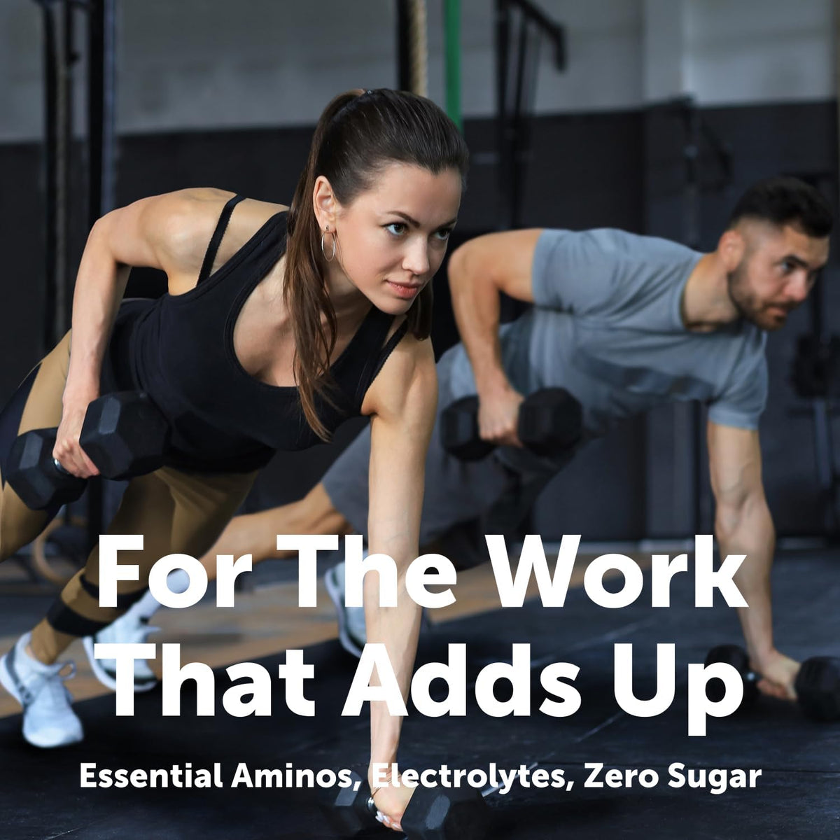 Athlete using EAA powder during intra workout session