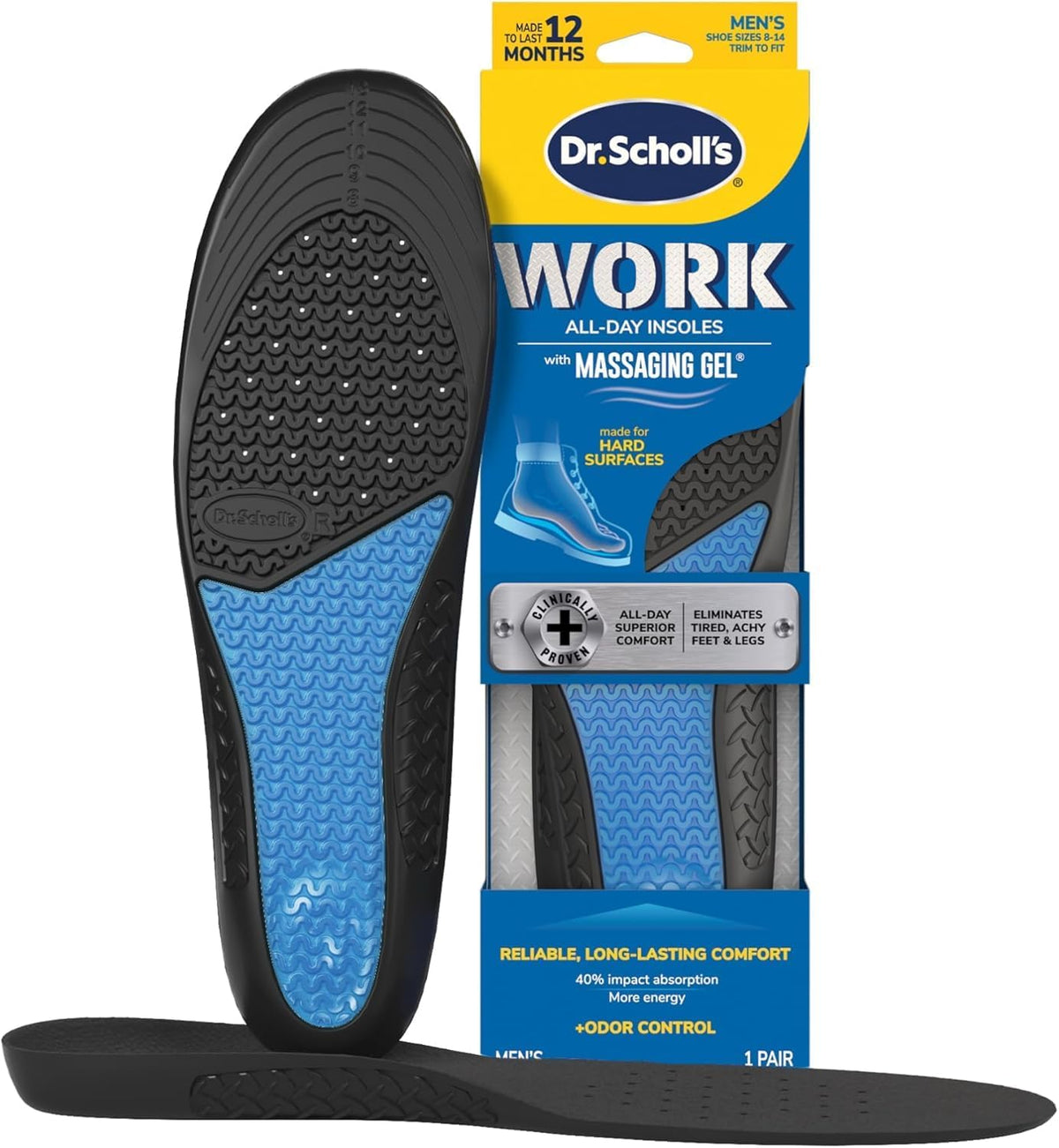 Dr. Scholl's work massaging gel insoles front view