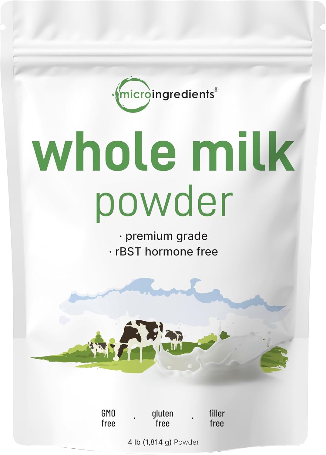 Micro Ingredients Whole Milk Powder front view pouch packaging