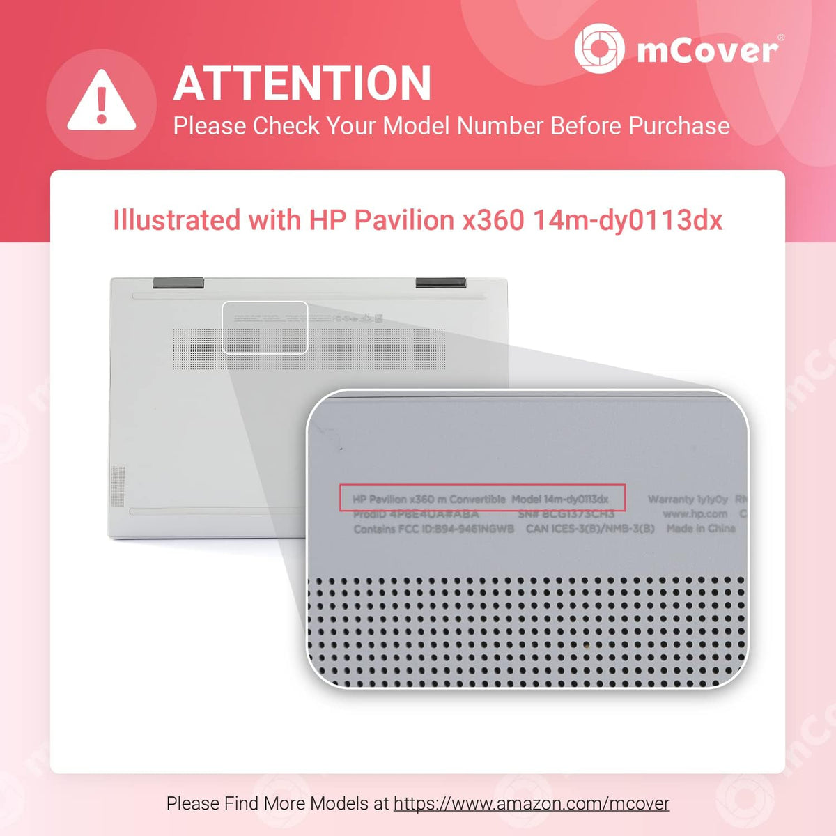 mCover 14-inch laptop case installed on convertible device