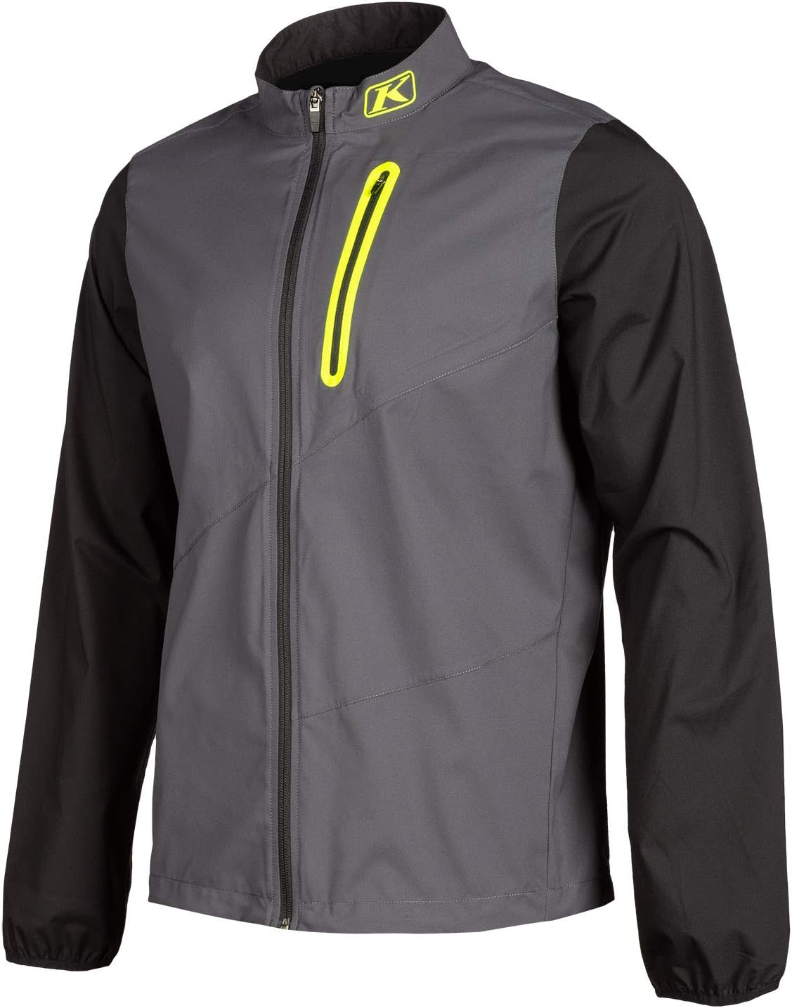 Klim Zephyr Wind Shirt authentic packable motorcycle jacket front view in asphalt grey