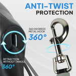 PetiFine dog leash with integrated poop bag dispenser