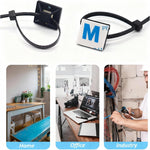 CZXNBI adhesive square mounts and nylon zip ties close up