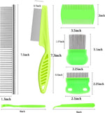 Pet grooming comb set with ergonomic handles