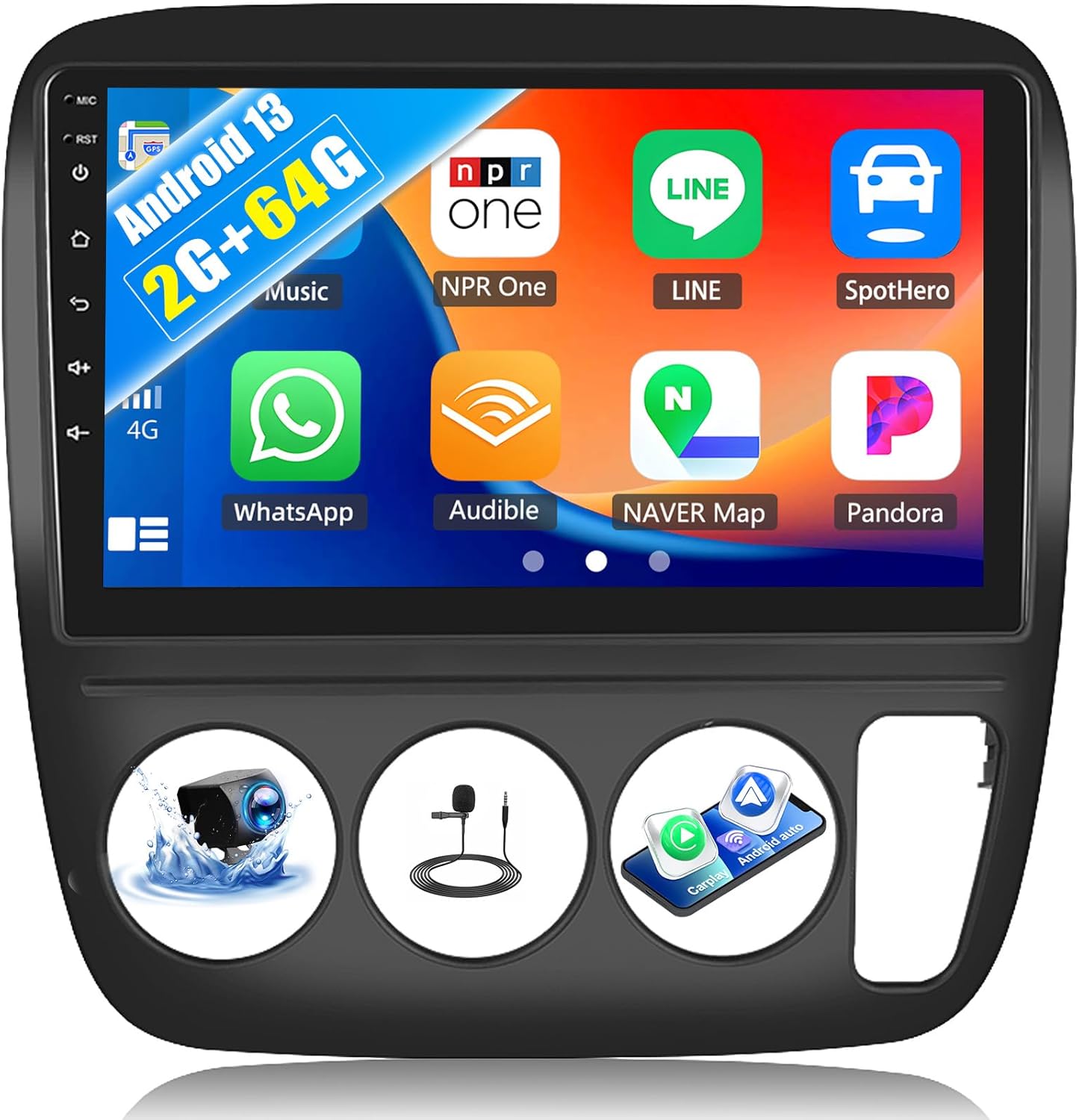 Sixwin 9 inch Android car stereo front view for Honda CRV