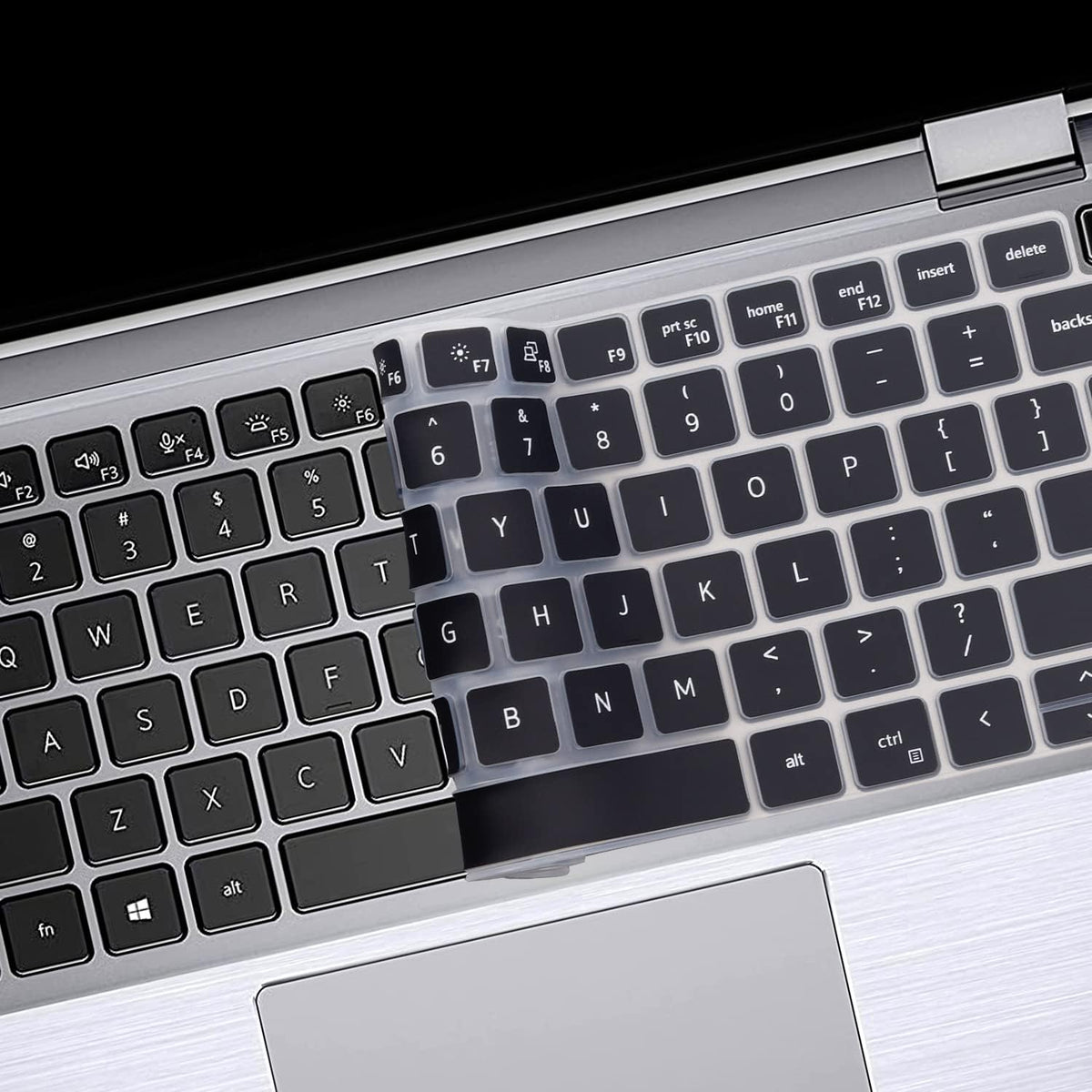 Washable and removable black silicone keyboard protector
