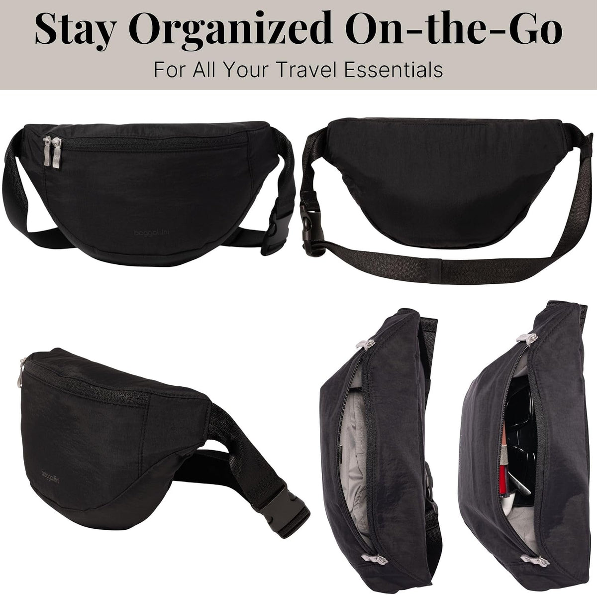 Scratch-resistant phone pocket demonstration on the lightweight waist pack