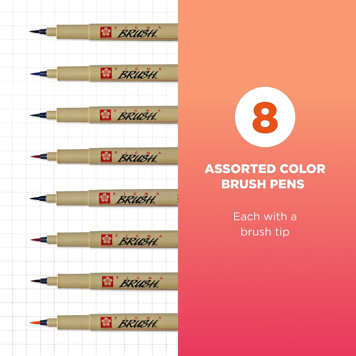 SAKURA Assorted Vibrant Colors 8 count set arrangement