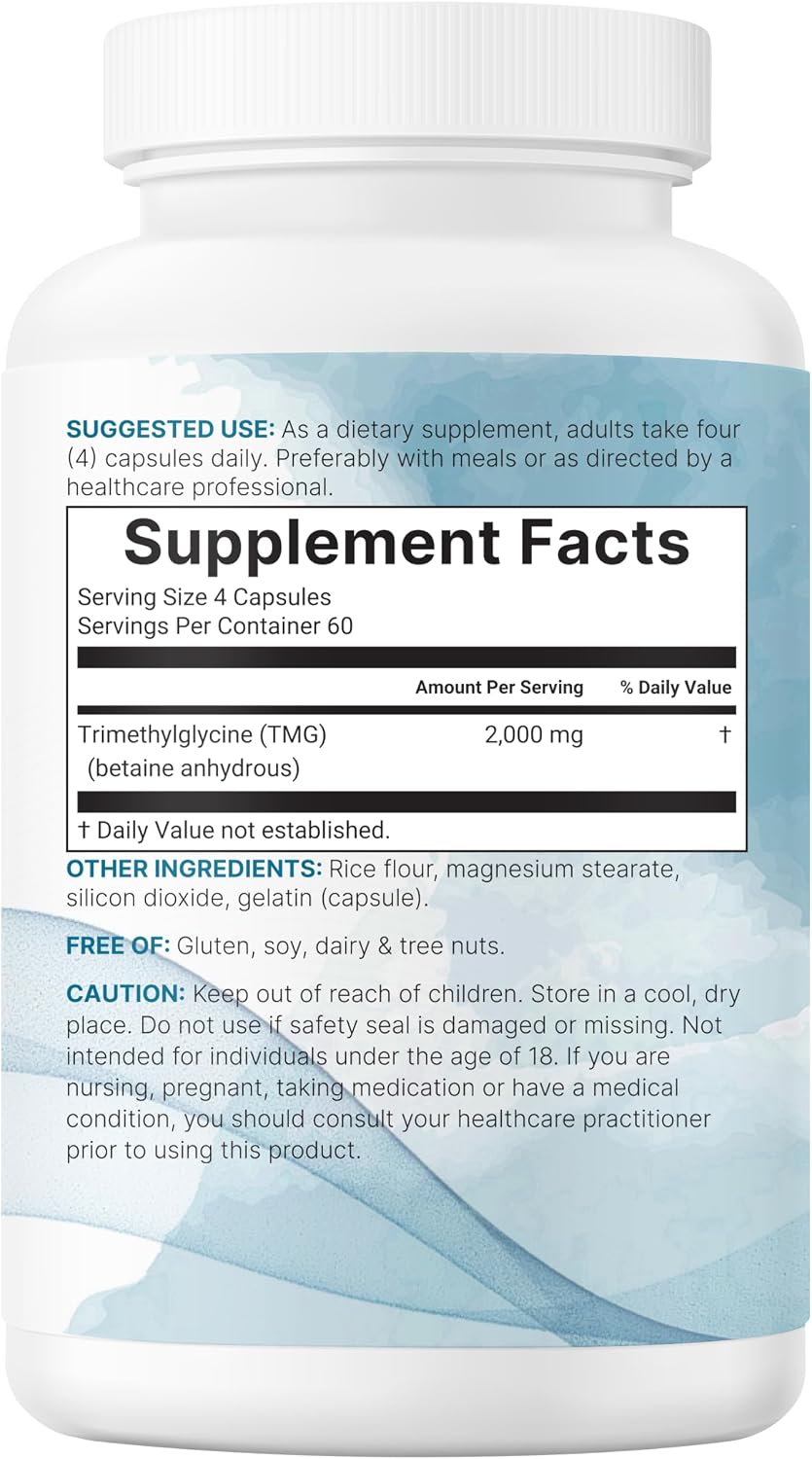 Micro Ingredients TMG capsules safety seal and cap display