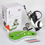Generic golf pen holder with three club pens front view on a desk