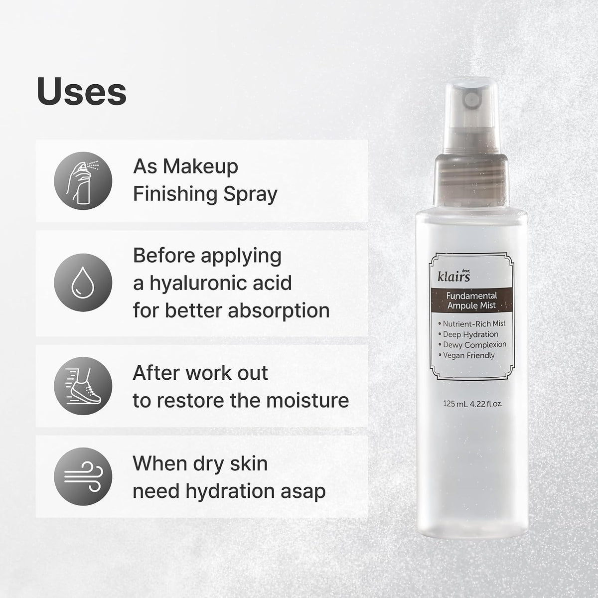 DearKlairs Fundamental Ampule Mist + Unscented Toner Set, Korean Skincare Routine - Image 4