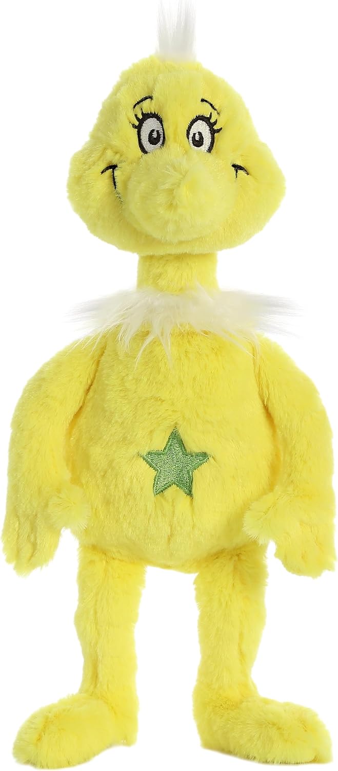 Aurora Dr. Seuss 12 Inch Sneetch plush front view stuffed toy