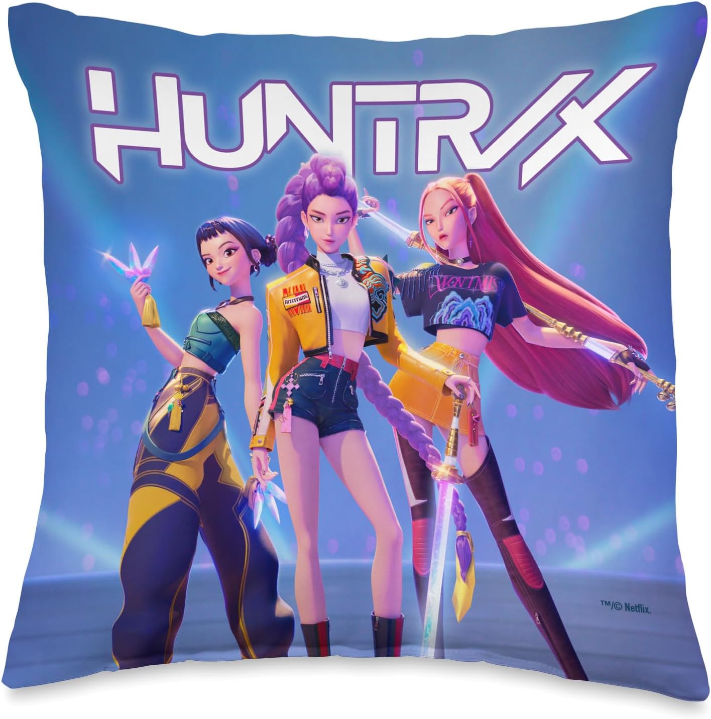 Kpop Demon Hunters HUNTR/X Officially Licensed Throw Pillow front view