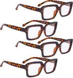LUR reading glasses front view showcasing tortoise oversized square frame